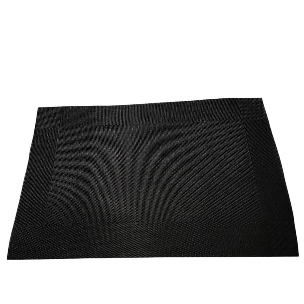 Unbranded Placemats Set of 4 Black PVC Placemats 17.5” X 12"